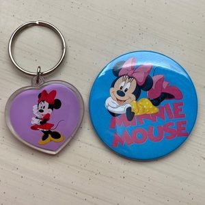 Disneyland Minnie Mouse pin & keychain